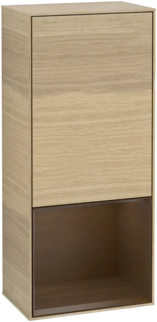 VILLEROY BOCH Boční skříňka Finion, s osvětlením, 1 dvířka, 418 x 936 x 270 mm, dubová dýha / ořechová dýha #F540GNPC