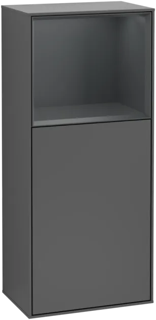 VILLEROY BOCH Boční skříňka Finion, s osvětlením, 1 dvířka, 418 x 936 x 270 mm, antracitový matný lak / půlnoční modrý matný lak #F510HGGK