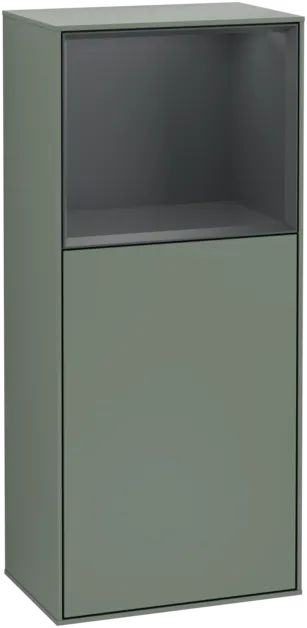 VILLEROY BOCH Boční skříňka Finion, s osvětlením, 1 dveře, 418 x 936 x 270 mm, olivový matný lak / půlnoční modrý matný lak #F510HGGM