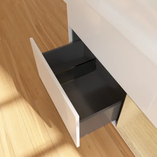 VILLEROY BOCH Toaletní skříňka Finion, s osvětlením, 2 výsuvy, 1000 x 603 x 501 mm, lesklý bílý lak / dubová dýha / sklo bílé matné #F661PCGF, obrázek 7