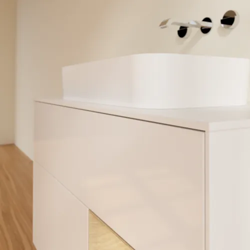 VILLEROY BOCH Toaletní skříňka Finion, s osvětlením, 2 výsuvy, 1000 x 603 x 501 mm, lesklý bílý lak / dubová dýha / sklo bílé matné #F661PCGF, obrázek 6