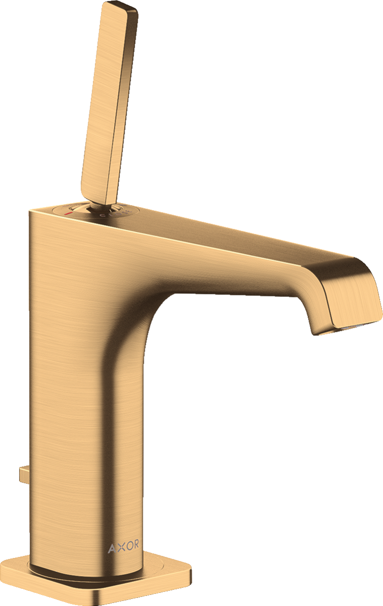 HANSGROHE Jednopáková umyvadlová baterie AXOR Citterio E 130 s vytahovací rukojetí a výsuvným odpadem #36100950 - kartáčovaná mosaz