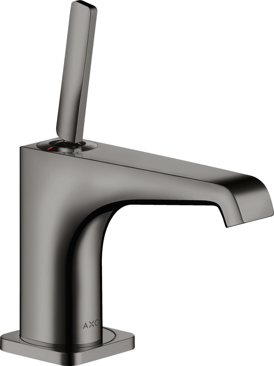 HANSGROHE AXOR Citterio E jednopáková umyvadlová baterie 90 s kolíkovou rukojetí pro umyvadlo s výsuvným odpadem #36102330 - leštěný černý chrom