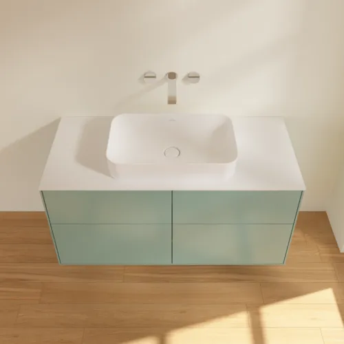 VILLEROY BOCH Toaletní skříňka Finion, 4 výsuvy, 1200 x 603 x 501 mm, olivově matný lak / sklo bílé matné #F67100GM, obrázek 2