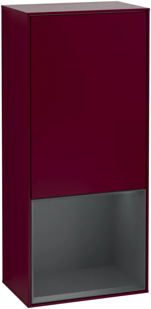VILLEROY BOCH Boční skříňka Finion, s osvětlením, 1 dvířka, 418 x 936 x 270 mm, matný lak Peony / matný lak Midnight Blue #F540HGHB