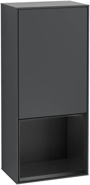 VILLEROY BOCH Boční skříňka Finion, s osvětlením, 1 dveře, 418 x 936 x 270 mm, Midnight Blue Matt Lacquer / Black Matt Lacquer #F540PDHG