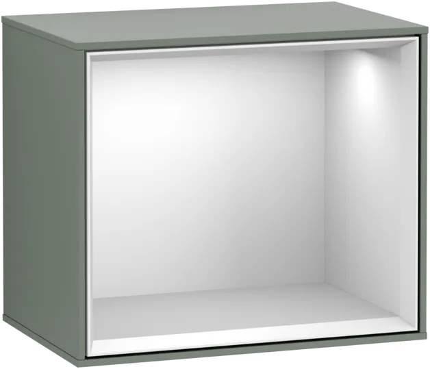 VILLEROY BOCH Policový modul Finion, s osvětlením, 418 x 356 x 270 mm, olivový matný lak / bílý matný lak #F580MTGM