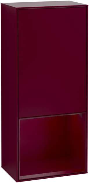 VILLEROY BOCH Boční skříňka Finion, s osvětlením, 1 dvířka, 418 x 936 x 270 mm, Peony Matt Lacquer / Peony Matt Lacquer #F550HBHB