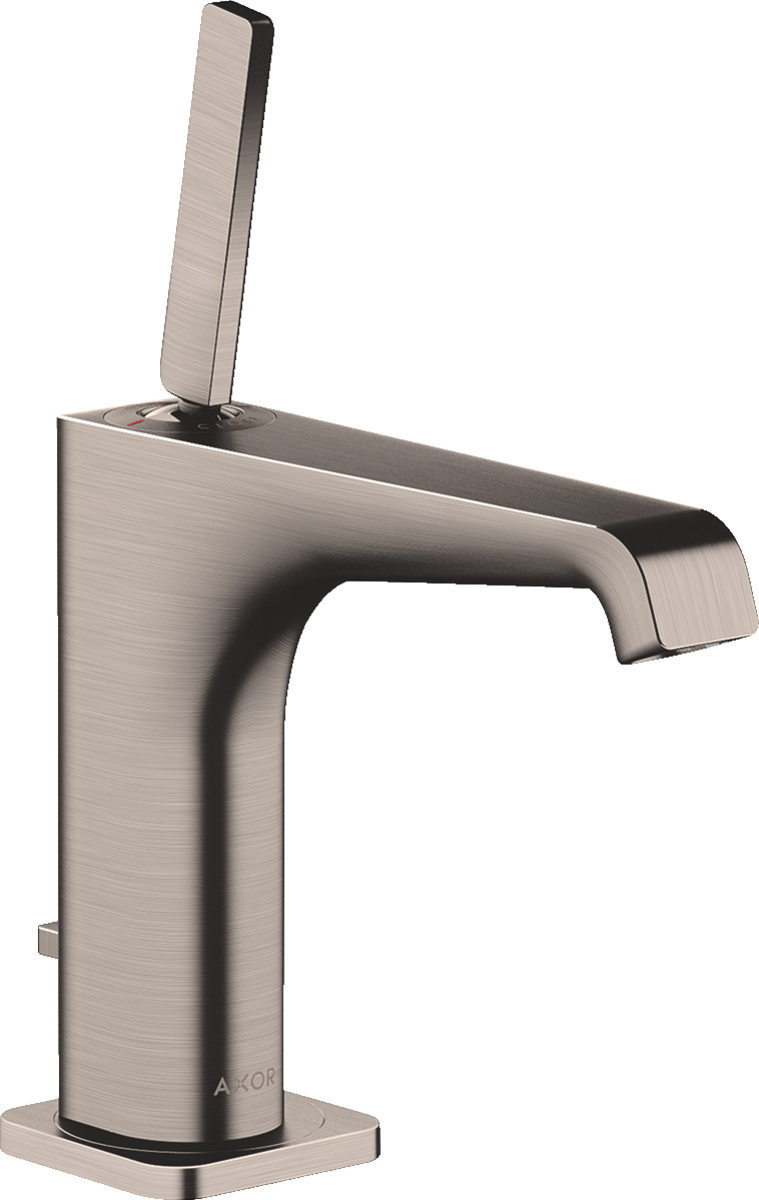 HANSGROHE AXOR Citterio E jednopáková umyvadlová baterie 130 s vytahovací rukojetí a výsuvným odpadem #36100800 - nerezová ocel Optic