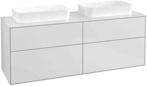 VILLEROY BOCH Toaletní skříňka Finion, 4 výsuvy, 1600 x 603 x 501 mm, bílý matný lak / sklo bílé matné #F72100MT
