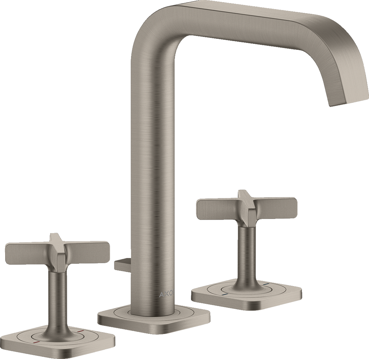 HANSGROHE AXOR Citterio E 3otvorová umyvadlová baterie 170 s rozetami a výsuvným odpadem #36108800 - nerezová ocel Optic