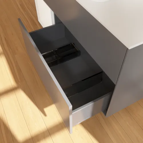 VILLEROY BOCH Toaletní skříňka Finion, s osvětlením, 3 výsuvy, 1200 x 603 x 501 mm, antracitový matný lak / bílý matný lak / bílé matné sklo #F701MTGK, obrázek 5