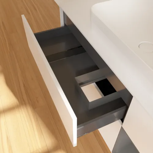 VILLEROY BOCH Toaletní skříňka Finion, s osvětlením, 3 výsuvy, 1200 x 603 x 501 mm, bílý matný lak / antracitový matný lak / bílé matné sklo #F711GKMT, obrázek 5
