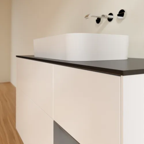 VILLEROY BOCH Toaletní skříňka Finion, s osvětlením, 3 výsuvy, 1200 x 603 x 501 mm, bílý matný lak / antracitový matný lak / černé matné sklo #F712GKMT, obrázek 5