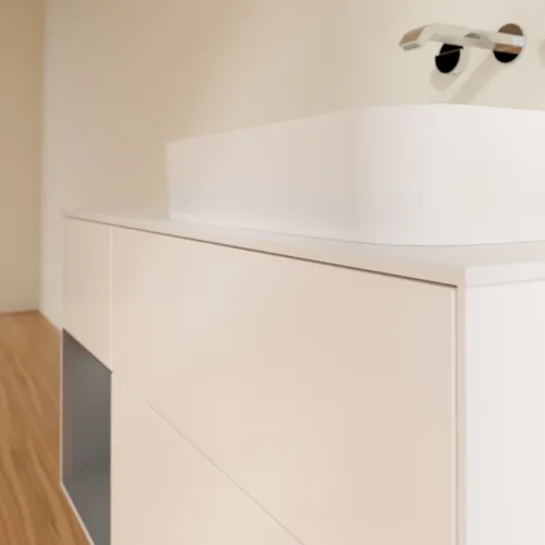 VILLEROY BOCH Toaletní skříňka Finion, s osvětlením, 3 výsuvy, 1200 x 603 x 501 mm, bílý matný lak / antracitový matný lak / bílé matné sklo #F681GKMT, obrázek 6