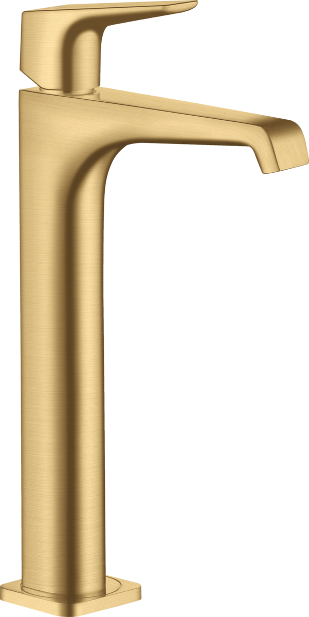HANSGROHE AXOR Citterio E jednopáková umyvadlová baterie 250 s pákovou rukojetí pro umyvadla na desku s výsuvným odpadem #36113250 - Brushed Gold Optic
