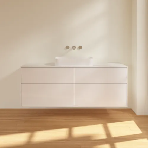 VILLEROY BOCH Toaletní skříňka Finion, 4 výsuvy, 1600 x 603 x 501 mm, lesklý bílý lak / sklo bílé matné #F73100GF, obrázek 2