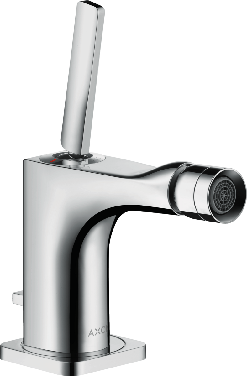 HANSGROHE AXOR Citterio E Páková bidetová baterie s kolíkovou rukojetí a odtokovou soupravou s táhlem #36120000 - chrom
