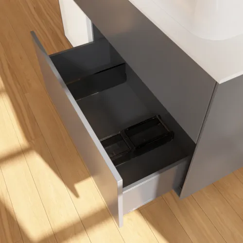 VILLEROY BOCH Toaletní skříňka Finion, s osvětlením, 3 výsuvy, 1200 x 603 x 501 mm, antracitový matný lak / bílý matný lak / bílé matné sklo #F681MTGK, obrázek 6