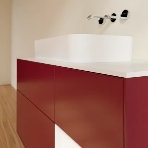 VILLEROY BOCH Toaletní skříňka Finion, s osvětlením, 3 výsuvy, 1200 x 603 x 501 mm, Peony Matt Lacquer / White Matt Lacquer / Glass White Matt #F711MTHB, obrázek 3