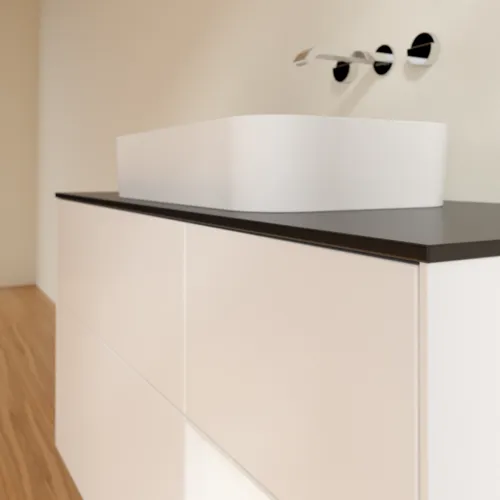 VILLEROY BOCH Toaletní skříňka Finion, s osvětlením, 3 výsuvy, 1200 x 603 x 501 mm, bílý matný lak / bílý matný lak / černé matné sklo #F712MTMT, obrázek 6