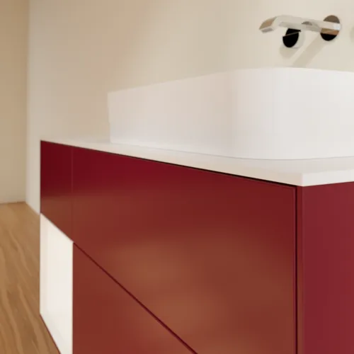 VILLEROY BOCH Toaletní skříňka Finion, s osvětlením, 3 výsuvy, 1200 x 603 x 501 mm, Peony Matt Lacquer / White Matt Lacquer / Glass White Matt #F681MTHB, obrázek 6