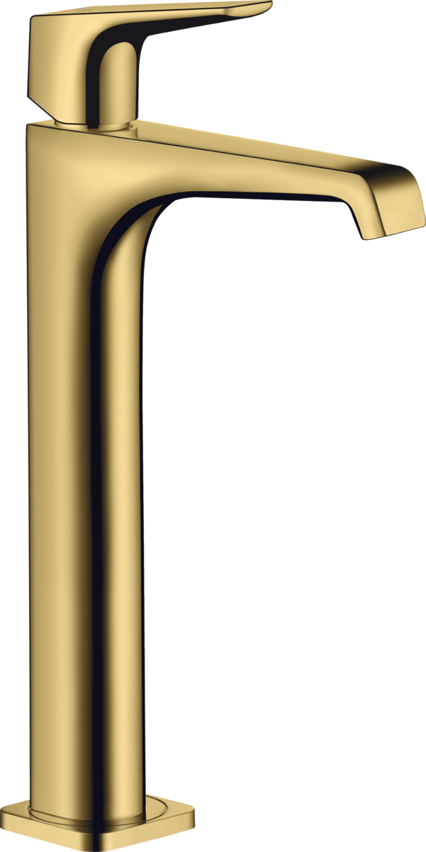 HANSGROHE AXOR Citterio E jednopáková umyvadlová baterie 250 s pákovou rukojetí pro umyvadla na desku s výsuvným odpadem #36113990 - Polished Gold Optic