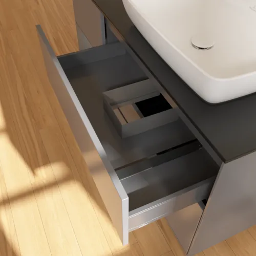VILLEROY BOCH Toaletní skříňka Finion, s osvětlením, 3 výsuvy, 1200 x 603 x 501 mm, antracit matný lak / antracit matný lak / sklo černé matné #F802GKGK, obrázek 6