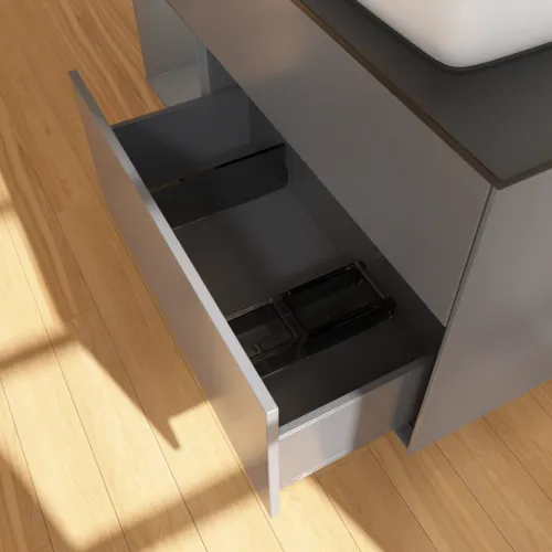 VILLEROY BOCH Toaletní skříňka Finion, s osvětlením, 3 výsuvy, 1200 x 603 x 501 mm, antracit matný lak / antracit matný lak / sklo černé matné #F802GKGK, obrázek 5