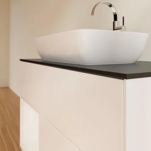 VILLEROY BOCH Umyvadlová skříňka Finion, s osvětlením, 2 výsuvy, 1000 x 603 x 501 mm, bílý matný lak / bílý lesklý lak / černé matné sklo #F772GFMT, obrázek 6