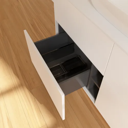 VILLEROY BOCH Toaletní skříňka Finion, 4 výsuvy, 1200 x 603 x 501 mm, bílý matný lak / sklo bílé matné #F79100MT, obrázek 6