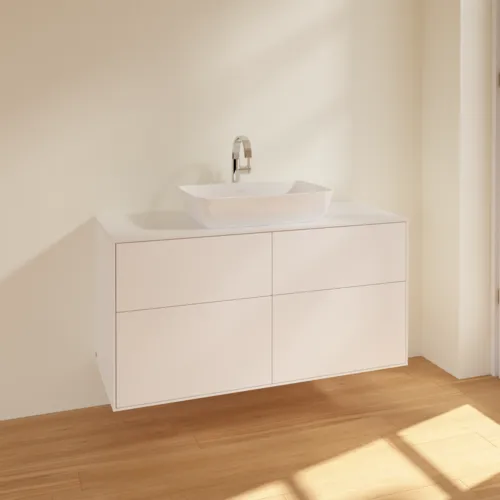 VILLEROY BOCH Toaletní skříňka Finion, 4 výsuvy, 1200 x 603 x 501 mm, bílý matný lak / sklo bílé matné #F79100MT, obrázek 2
