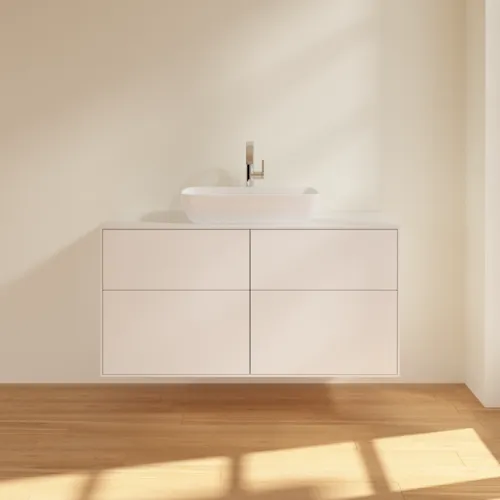 VILLEROY BOCH Toaletní skříňka Finion, 4 výsuvy, 1200 x 603 x 501 mm, bílý matný lak / sklo bílé matné #F79100MT, obrázek 3