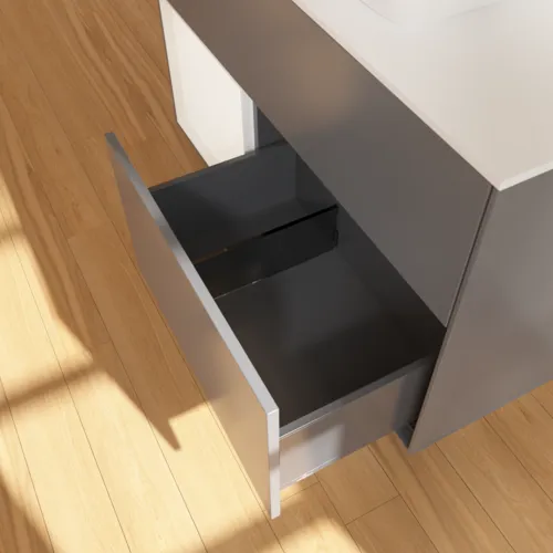 VILLEROY BOCH Toaletní skříňka Finion, s osvětlením, 2 výsuvy, 1000 x 603 x 501 mm, antracitový matný lak / bílý matný lak / bílé matné sklo #F771MTGK, obrázek 7