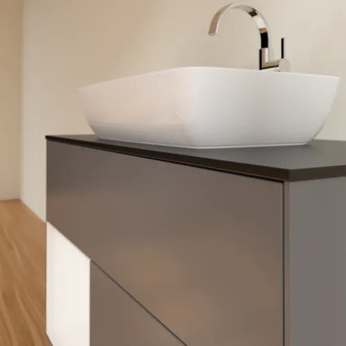 VILLEROY BOCH Toaletní skříňka Finion, s osvětlením, 2 výsuvy, 1000 x 603 x 501 mm, antracitový matný lak / bílý matný lak / černé matné sklo #F772MTGK, obrázek 6