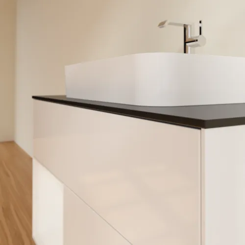 VILLEROY BOCH Toaletní skříňka Finion, s osvětlením, 2 výsuvy, 1000 x 603 x 501 mm, lesklý bílý lak / lesklý bílý lak / sklo černé matné #F362GFGF, obrázek 6