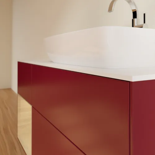 VILLEROY BOCH Toaletní skříňka Finion, s osvětlením, 3 výsuvy, 1200 x 603 x 501 mm, matný lak Peony / dubová dýha / bílé matné sklo #F801PCHB, obrázek 5