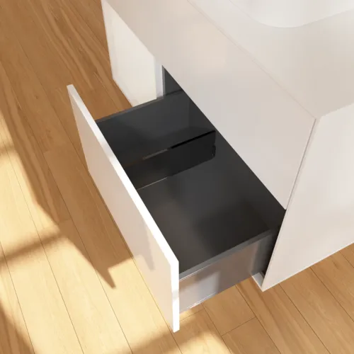 VILLEROY BOCH Toaletní skříňka Finion, s osvětlením, 2 výsuvy, 1000 x 603 x 501 mm, lesklý bílý lak / lesklý bílý lak / sklo bílé matné #F361GFGF, obrázek 7