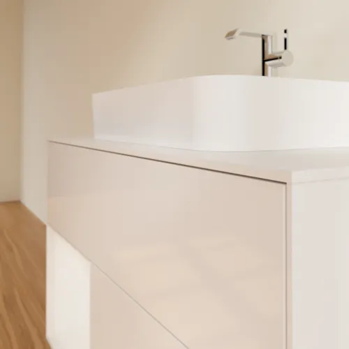 VILLEROY BOCH Toaletní skříňka Finion, s osvětlením, 2 výsuvy, 1000 x 603 x 501 mm, lesklý bílý lak / lesklý bílý lak / sklo bílé matné #F361GFGF, obrázek 6