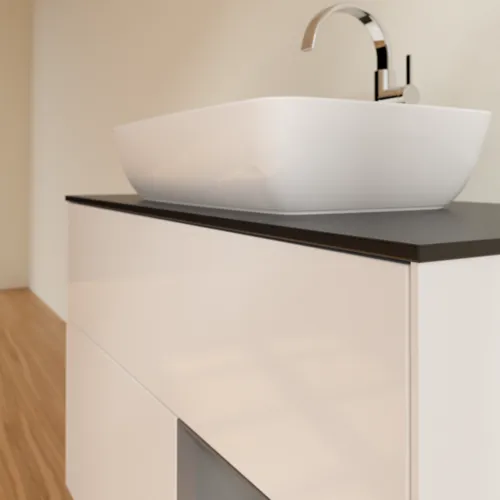 VILLEROY BOCH Toaletní skříňka Finion, s osvětlením, 2 výsuvy, 1000 x 603 x 501 mm, lesklý bílý lak / antracitový matný lak / černé matné sklo #F782GKGF, obrázek 6