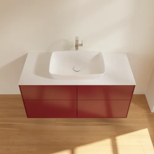 VILLEROY BOCH Toaletní skříňka Finion, 4 výsuvy, 1200 x 603 x 501 mm, Peony Matt Lacquer / Glass White Matt #F79100HB, obrázek 4