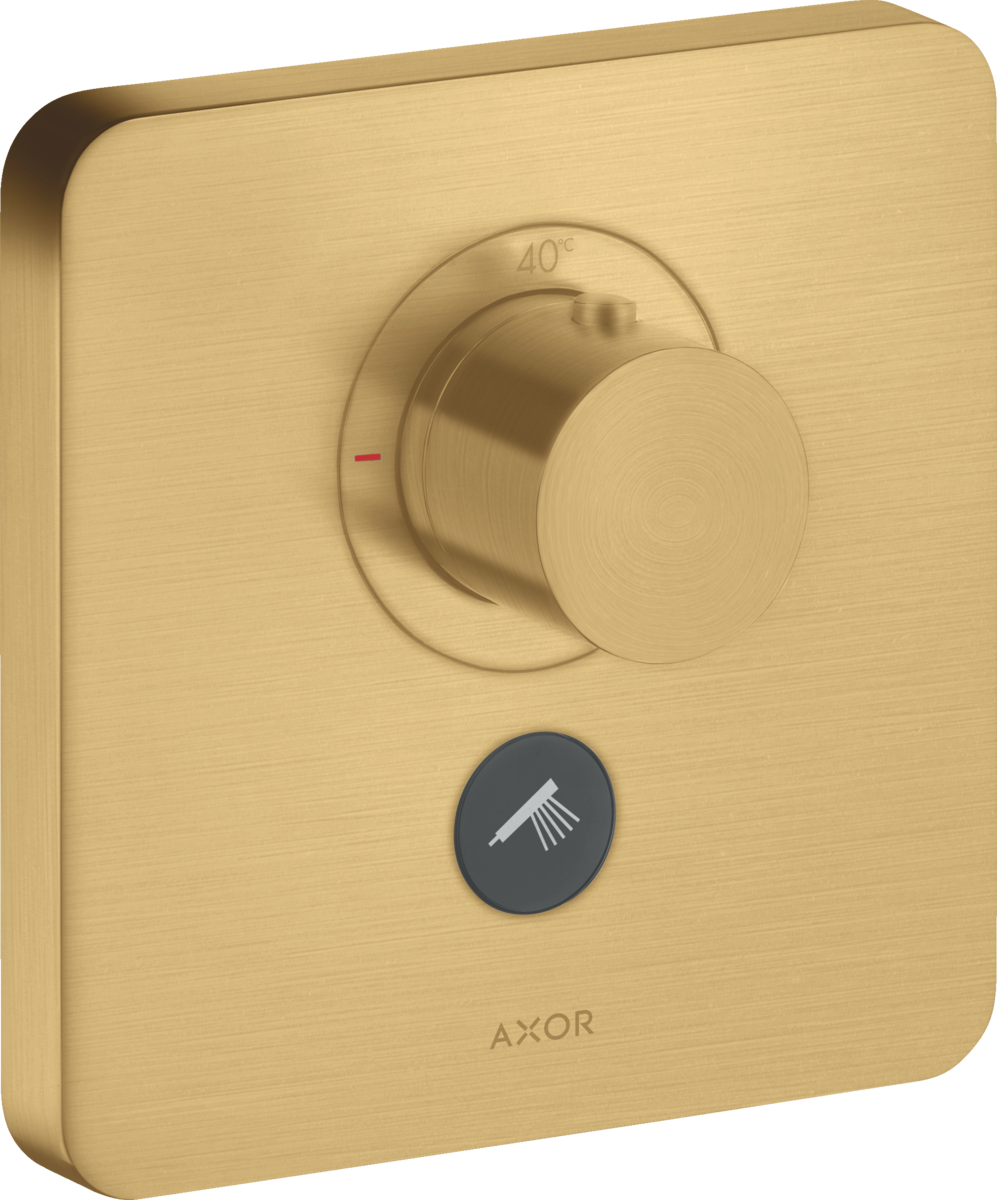 HANSGROHE AXOR ShowerSelect Termostat HighFlow skrytý softsquare pro 1 spotřebič a jednu další zásuvku #36706250 - Brushed Gold Optic