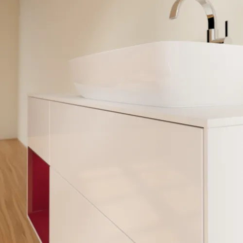 VILLEROY BOCH Toaletní skříňka Finion, s osvětlením, 3 výsuvy, 1200 x 603 x 501 mm, lesklý bílý lak / matný lak Pivoňka / matné bílé sklo #F801HBGF, obrázek 6