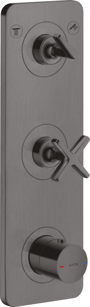 HANSGROHE AXOR Citterio E Modul termostatu 380/120 s podomítkovou instalací, pro 2 spotřebiče, s deskou #36703340 - kartáčovaný černý chrom