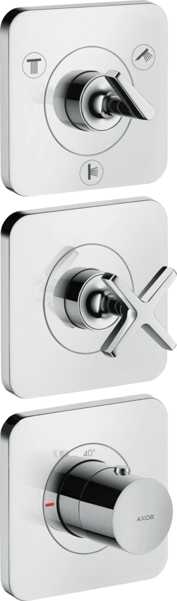 HANSGROHE AXOR Citterio E termostatický modul 380/120 skrytý pro 3 spotřebiče s rozetami #36704800 - nerezová ocel Optic