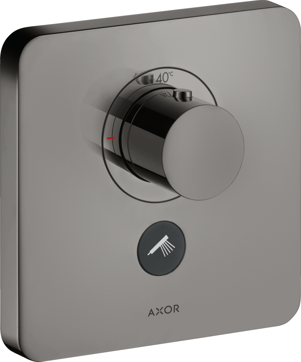 HANSGROHE AXOR ShowerSelect Termostat HighFlow skrytý softsquare pro 1 spotřebič a jednu další zásuvku #36706330 - Leštěný černý chrom