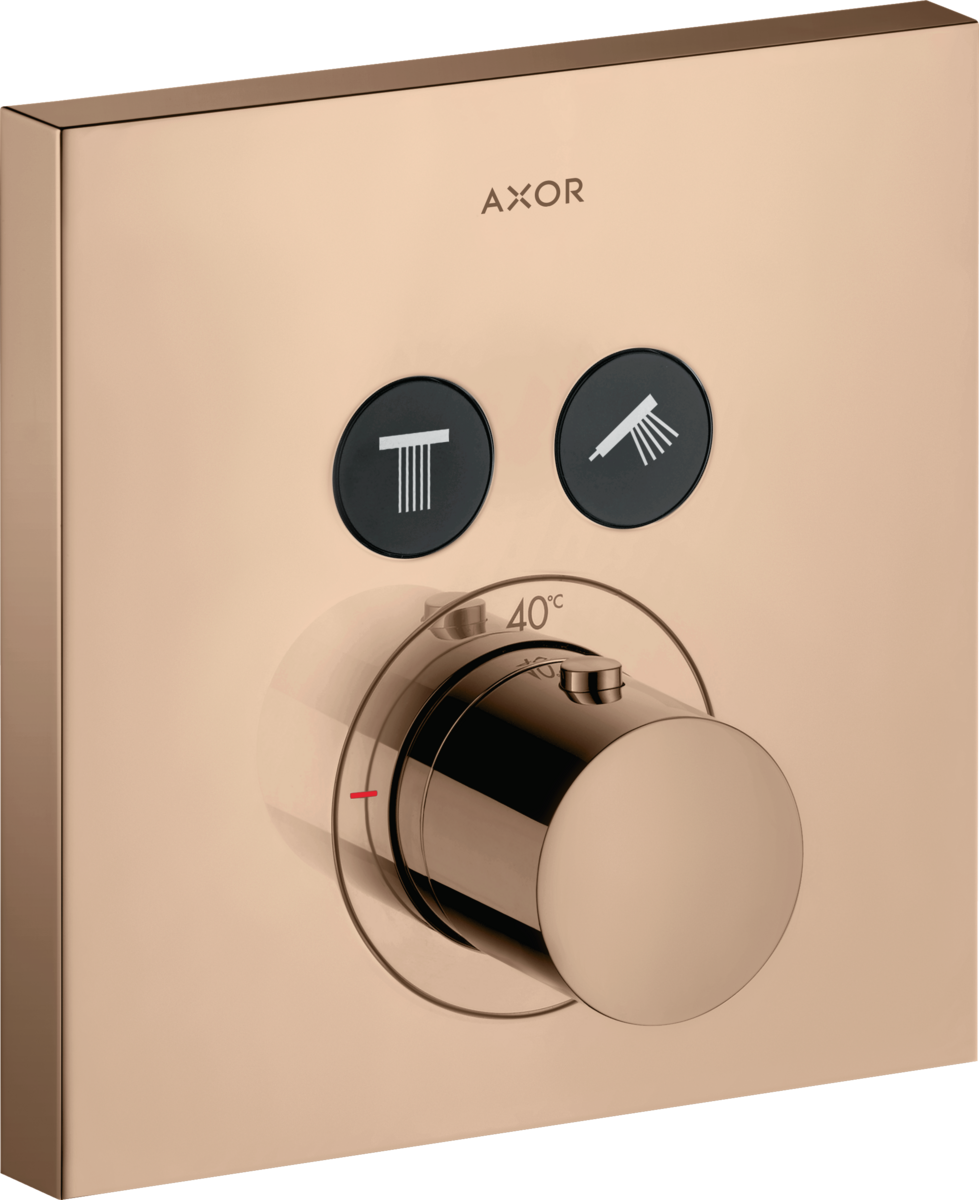 HANSGROHE AXOR ShowerSolutions podomítkový termostat úhlový pro 2 spotřebiče #36715300