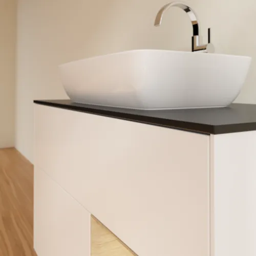 VILLEROY BOCH Toaletní skříňka Finion, s osvětlením, 2 výsuvy, 1000 x 603 x 501 mm, bílý matný lak / dubová dýha / černé matné sklo #F782PCMT, obrázek 6