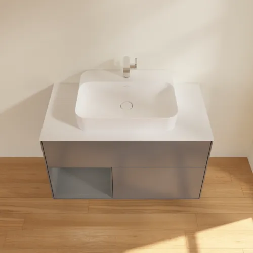 VILLEROY BOCH Toaletní skříňka Finion, s osvětlením, 2 výsuvy, 1000 x 603 x 501 mm, antracit matný lak / antracit matný lak / sklo bílé matné #F361GKGK, obrázek 4