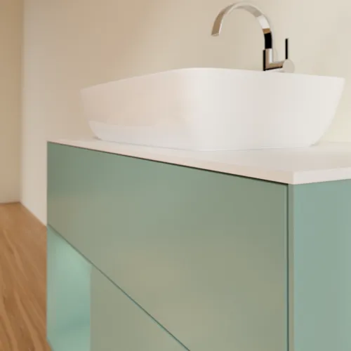VILLEROY BOCH Toaletní skříňka Finion, s osvětlením, 2 výsuvy, 1000 x 603 x 501 mm, olivově matný lak / olivově matný lak / sklo bílé matné #F771GMGM, obrázek 6